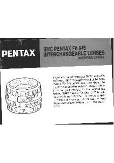 Pentax 645 N manual. Camera Instructions.